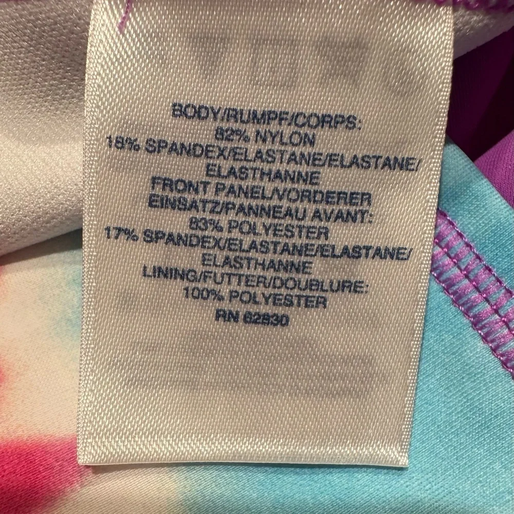 Land’s End Girls Rashguard Short Sleeve Toe Dye Girl’s Size 14 L